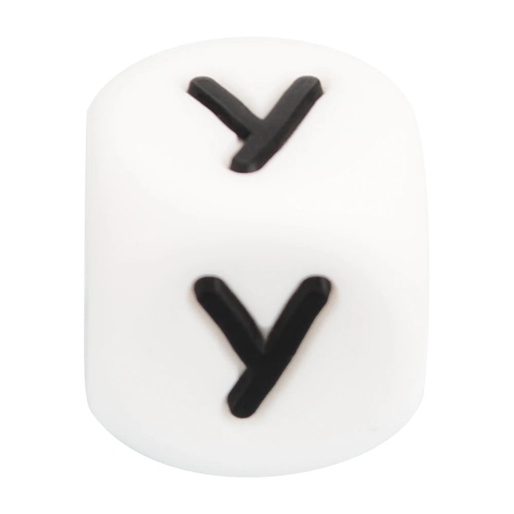 Lofca 100Pcs 12MM Silicone Letter Beads Silicone Beads Loose Beads Food Grade DIY Bracelet Necklace Pacifier Chain Accessories