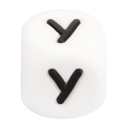 Lofca 100Pcs 12MM Silicone Letter Beads Silicone Beads Loose Beads Food Grade DIY Bracelet Necklace Pacifier Chain Accessories