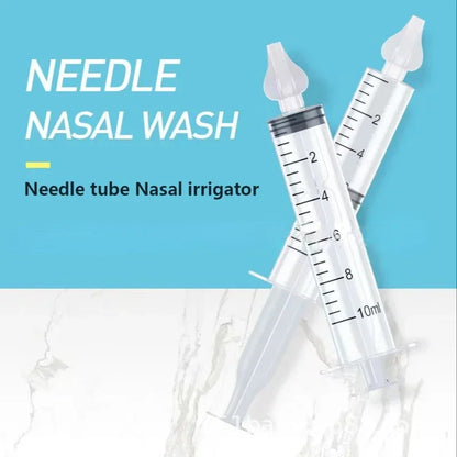 10ML Baby Nasal Syringe Set with 5 Silicone Heads Baby Nasal Aspirator Qucik Syringe Nose Cleaner Rinsing Tools for Infant Kids