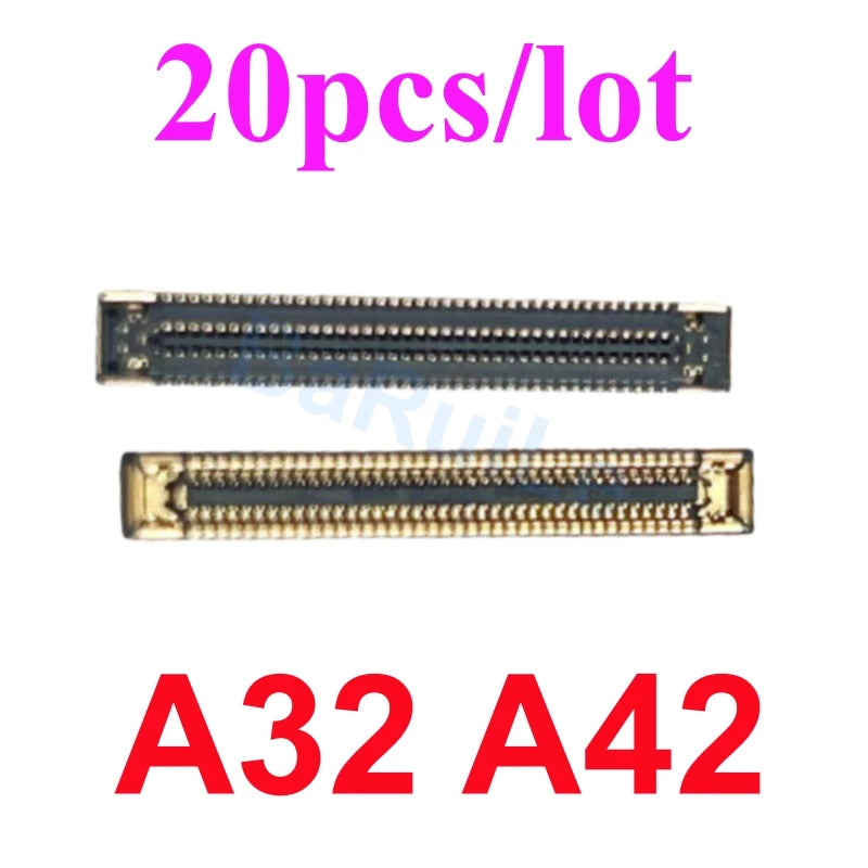20pcs USB Charging FPC Connector on Mother Board For Samsung  A31 A71 A72 A52 A53 A22 A12 A02S A05 A40 A70 Charger Plug on Board