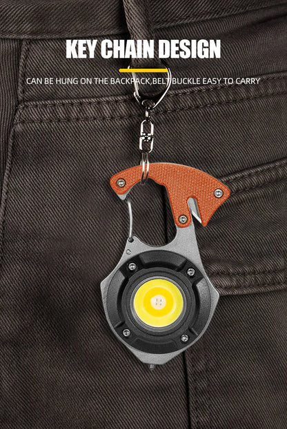Portable Mini Multi-Function Keychain Light Maintenance Light Outdoor Camping Rechargeable Flashlight Cob Work Light
