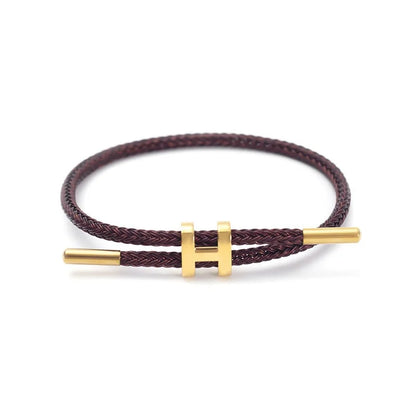 The multi-functional, fashionable and elegant H-buckle stainless steel rope women's bracelet is suitable for men's charming brac