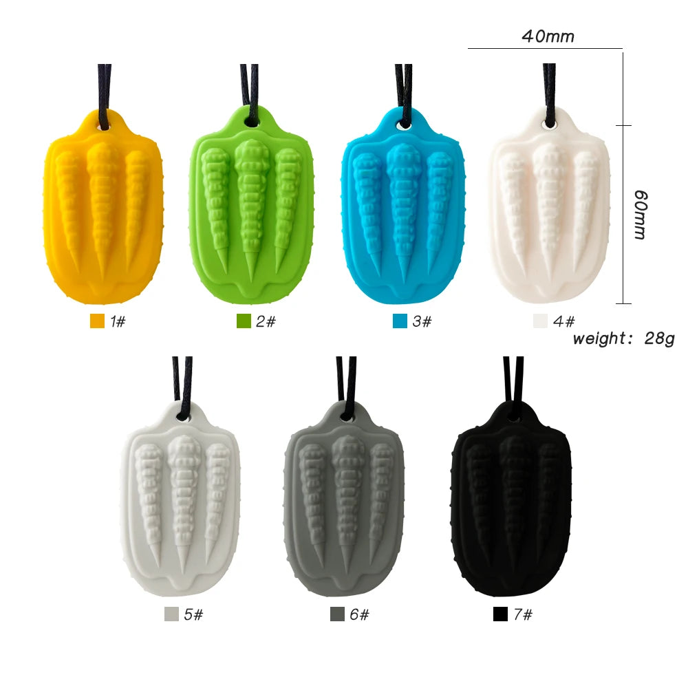 1pcs Silicone Teether Kids Chew Necklace Sensory Chewy Pendant Oral Motor Toys Therapy Tools for Autism Children's Goods