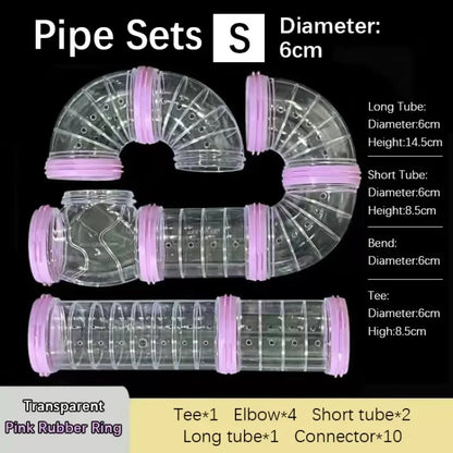 New Hamster Coop External Pipelines Can Be Randomly Spliced DIY Landscape Design Pipes Hamster Cage Modification Movement Tunnel