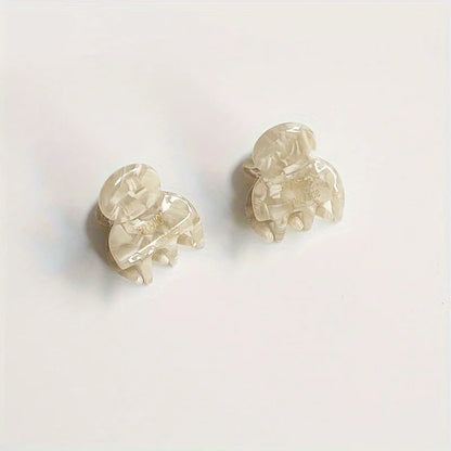 2pcs/set Mini Acetate Hair Claw Side Pins Small Size Shark Clip Sweet Cute Elegant Hairpin Hair Clips Women Hair Accessories
