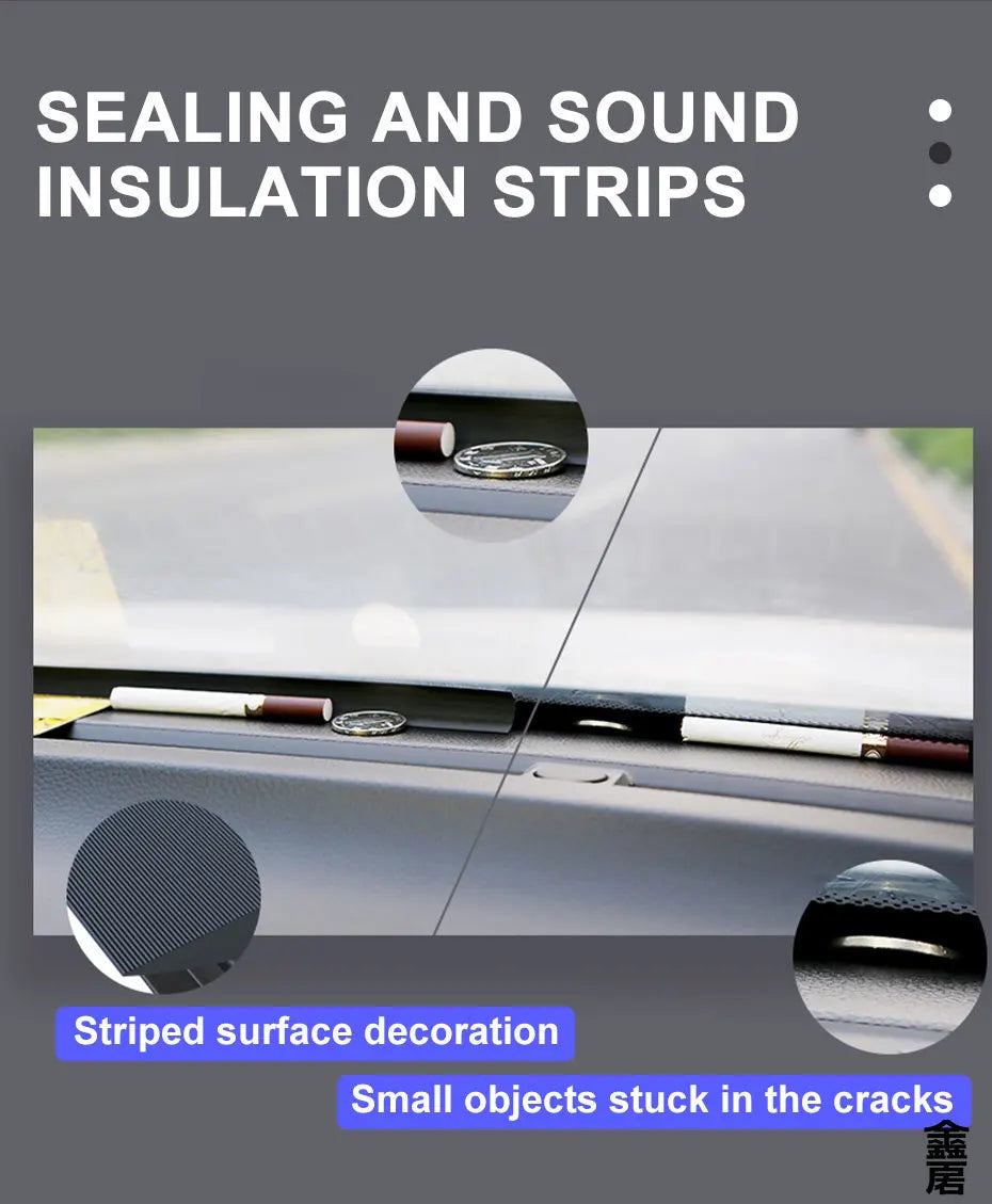 1.6m Auto Dashboard Sealing Strip Universal Car Sticker Rubber Seals Noise Insulation for Weatherstrip Car Accessories