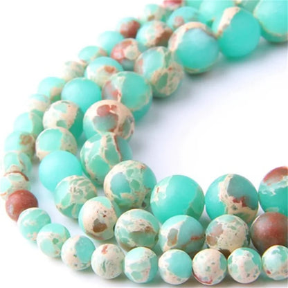 6 8 10mm Natural Stone Green Snakeskin Jaspers Bead ShouShan Stone Round Loose Beads For Jewelry Making DIY Bracelet Accessories