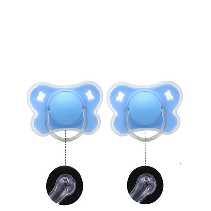 2pcs/pack Butterfly-shape Baby Pacifier Soother with Cover for Daily Use(Cherry Round Nipple) and Night Use(Thumb Nipple)