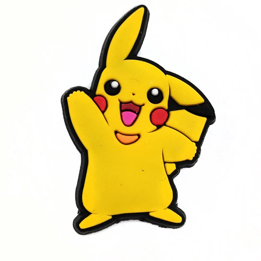 Random 10/20/30/50pcs Pokemon Cartoon Shoe Charms for Kids Sandals Classic Shoe Accessories Decoration Pins Party Birthday Gifts