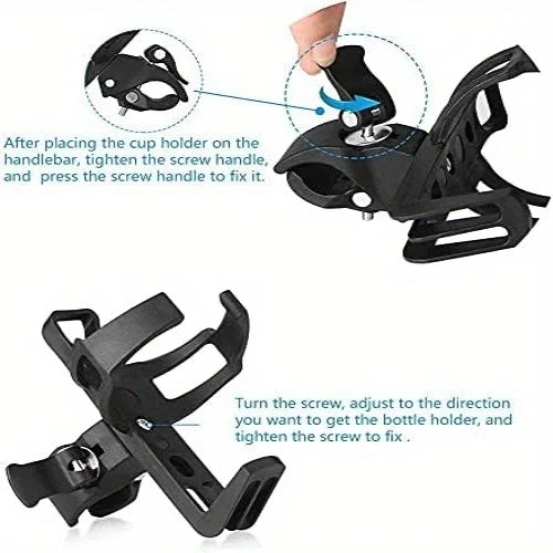 1pc 360 Degree Rotating Bicycle Water Bottle Holder for Mountain Bikes, Electric Scooters, and More - Securely Holds Your Drink