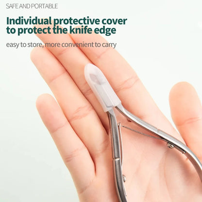 Nailpop Nail Cuticle Scissors Stainless Steel Manicure Pedicure Trimmer and Pusher Silver Dead Skin Scissor Nipper Clipper Tool