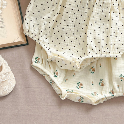 Summer Outfit Kids Baby Clothes Cotton Sleeveless Rompers Newborn Girls Clothes Toddlers Flower Bow Kids One-pieces Bodysuits