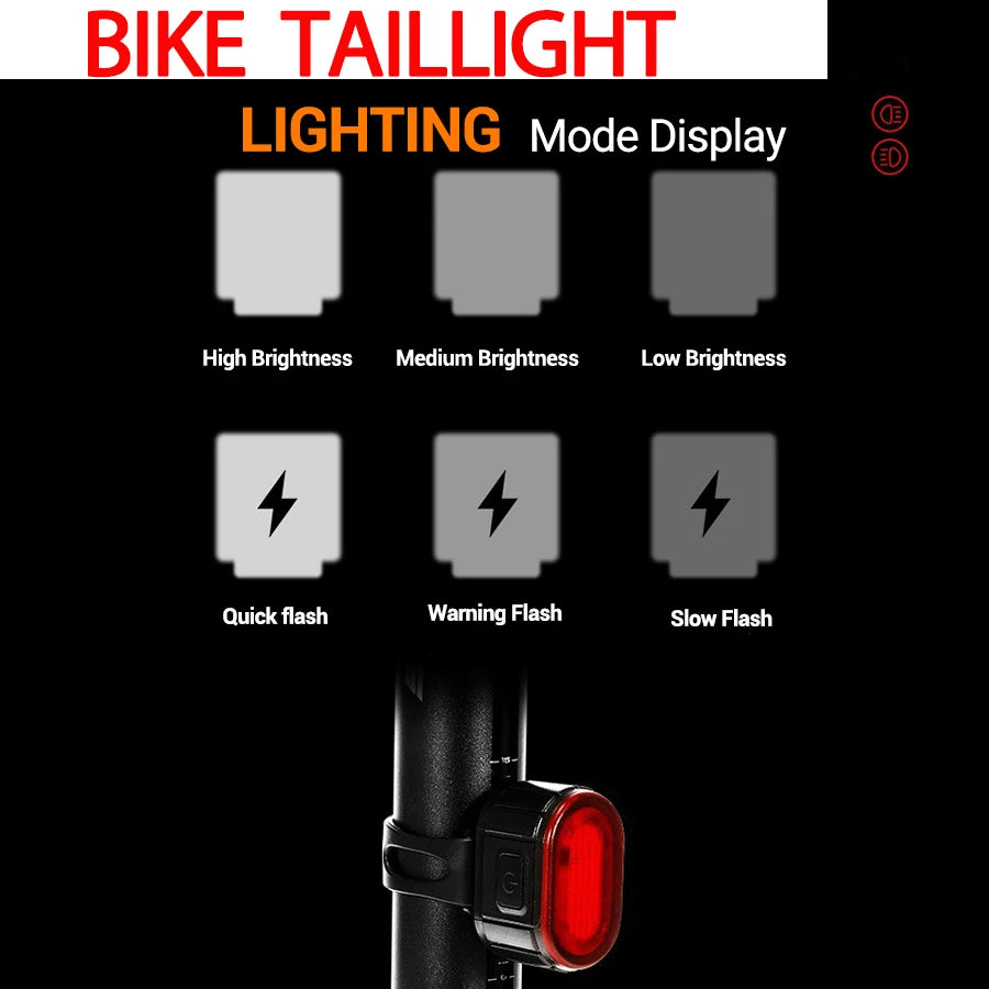 Rechargeable Bike Lighting Front/Rear Lights Bicycle Lamp Led Cycling Light Bike Flashlight for Bicycle Front Taillight Lantern