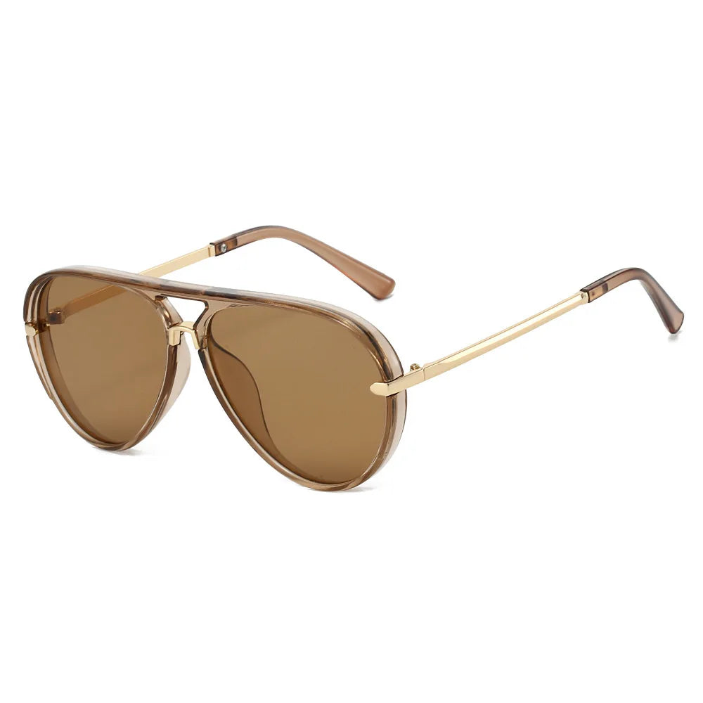 Trendy Oversized Pilot Sunglasses Women Men Vintage Retro Classic Designer Sun Glasses UV400 Protection Fashion Ladies Shades