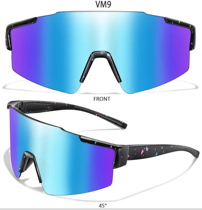 LOISRUBY Band New Style Cycling Sunglasses Sports Bike Glasses Men Women Mtb Bicycle Eyewear Large Windproof Eyewear UV400