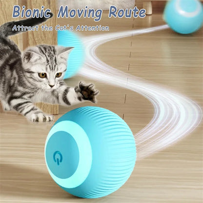 Smart Cat Toys Ball Automatic Interactive Pets Electric Rolling Teaser USB Rechargeable Kitty Moving Bouncing Ball Birthday Gift