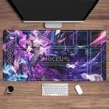 Riftbound LTCG Card playmat League of Mouse Pad Legends Jinx Series LOL 600x350mm overlock Board Game HD Printing XXL Desk Mat