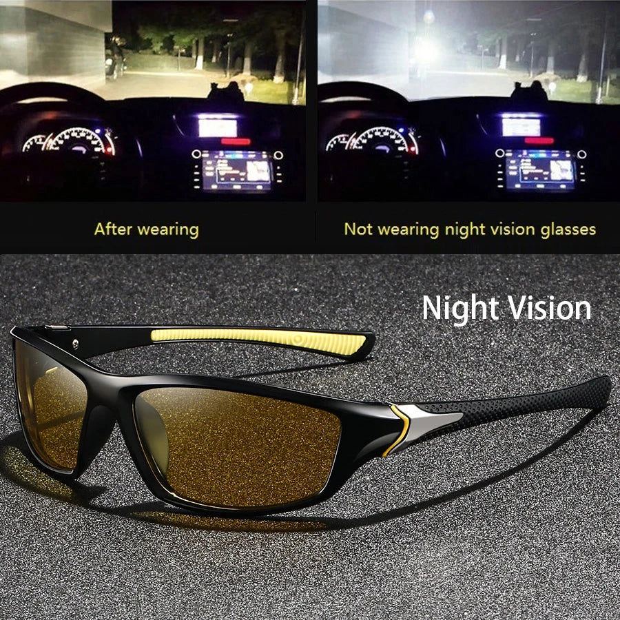 Fashion Vintage Square Frame Unisex Night Vision Glasses Reduce Visual Fatigue Lenses Anti-Glare Anti reflective UV400 Eyewear