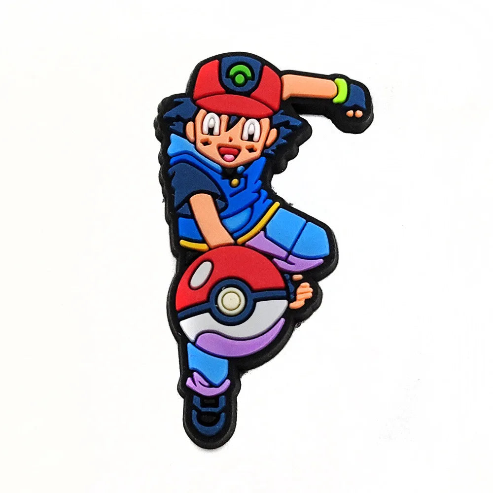 Random 10/20/30/50pcs Pokemon Cartoon Shoe Charms for Kids Sandals Classic Shoe Accessories Decoration Pins Party Birthday Gifts