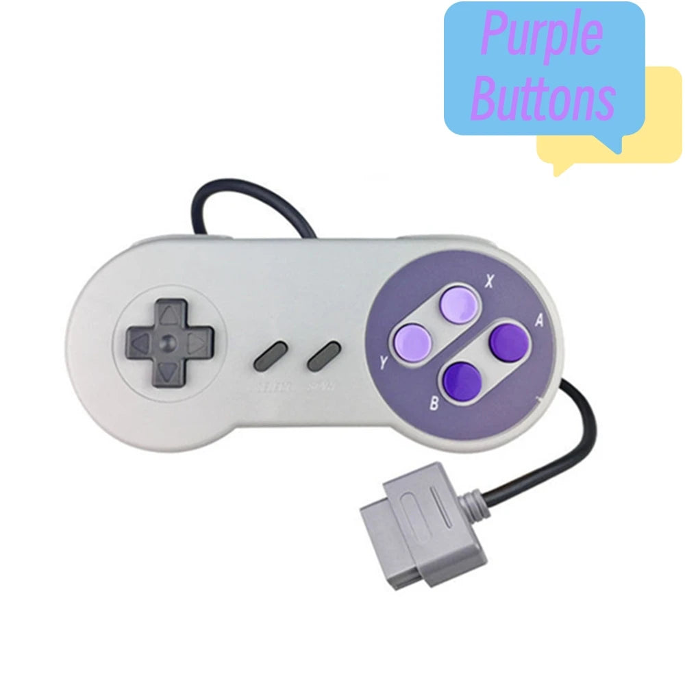 Replacement Gamepads For SNES For SFC 16 bit Video Game Console Handle Purple Colorful Buttons Controller Joystick Accessories