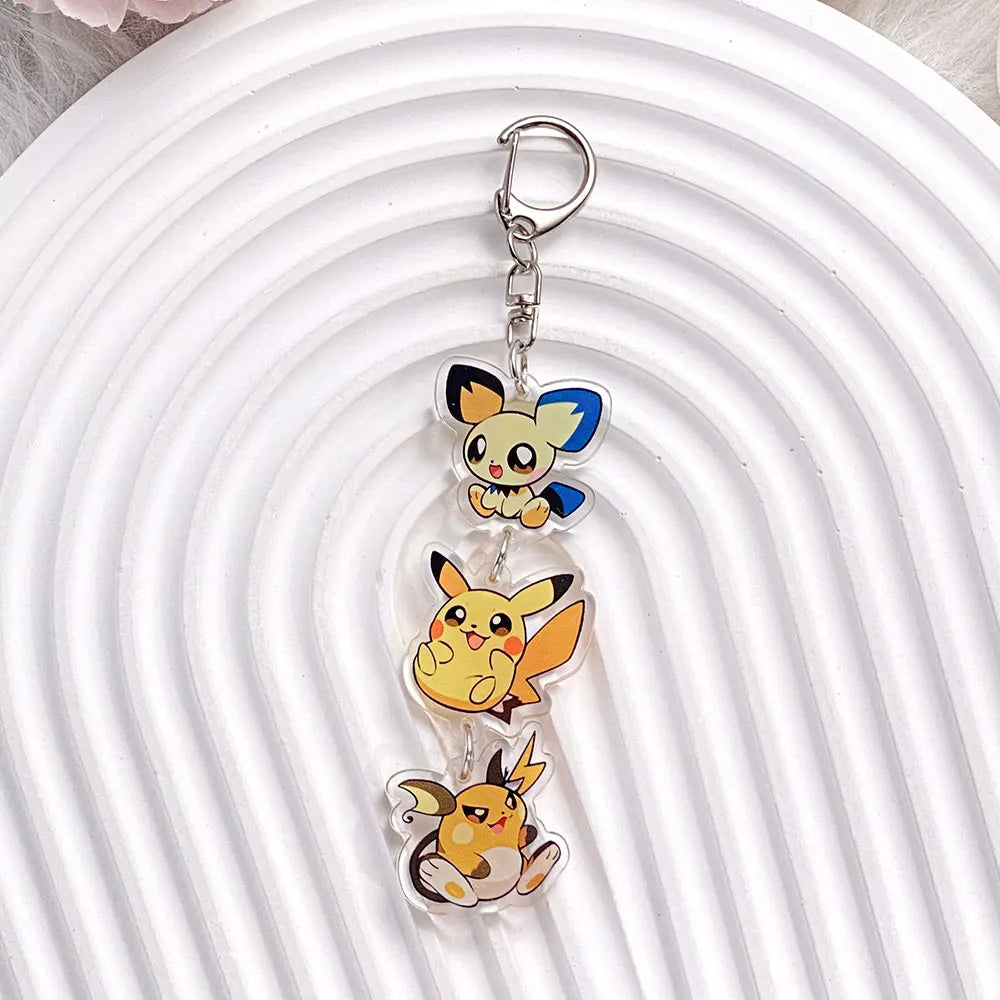 Pokémon Characters Pikachu Bulbasaur Jigglypuff Acrylic Keychain Bag Charms Accessories Backpack Pendant Key Holder Friend Gifts
