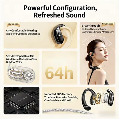 Wholesale Wireless Headphones Bluetooth 5.4 Earphones True with Mic Button Control Noise Reduction Earhooks Waterproof Headset