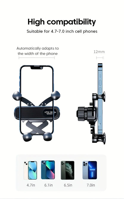 New Gravity Car Phone Holder - Strong Air Vent Clip Mount Adjustable Mobile Cell Stand for Hands-Free Driving