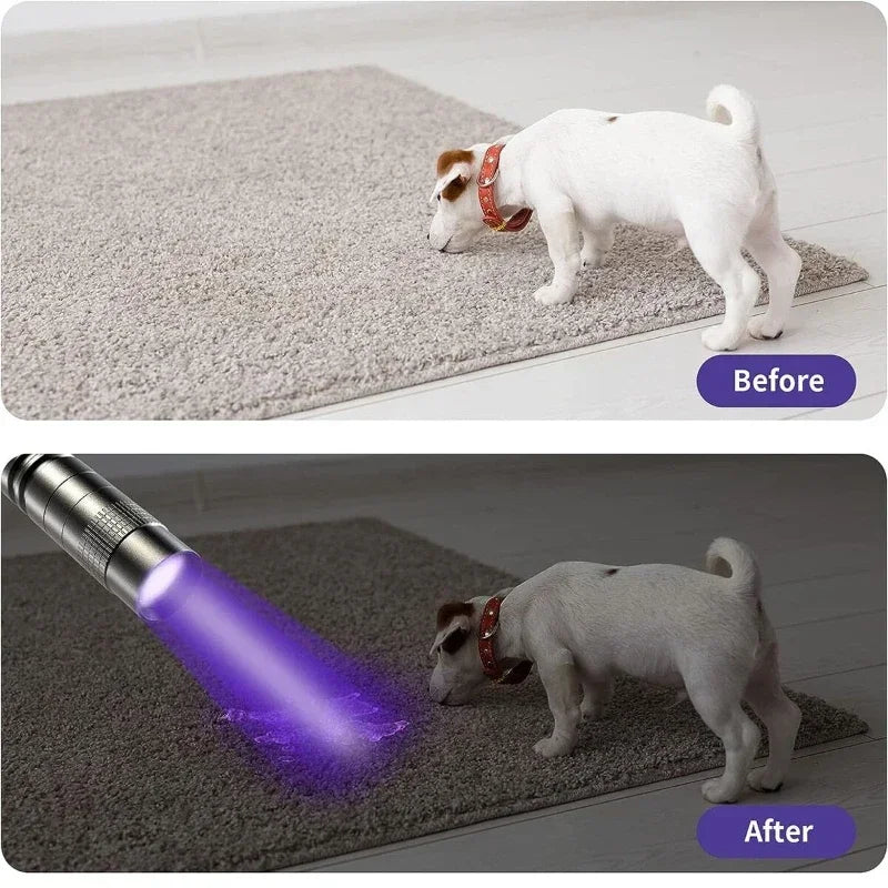 1/2PCS UV Flashlight 395nm Ultraviolet Torch With Pen Clip Portable Use AAA Batteries Light Pet Urine Scorpion Detector UV Lamp