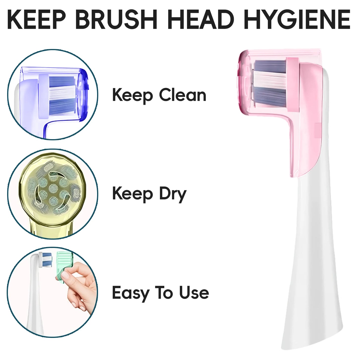 4 Pcs Compatible with Oral B iO Electric Toothbrush Heads Dustproof Covers, Protective Cover Cap for All Round Toothbrush Heads
