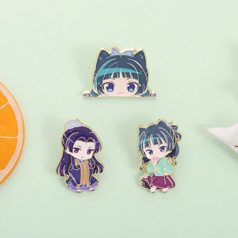 Maomao Light Novel Brooch Enamel Pins  Cute Japanese Anime Cartoon Character Brooches Lapel Badge Jewelry Gift for Fans Friends