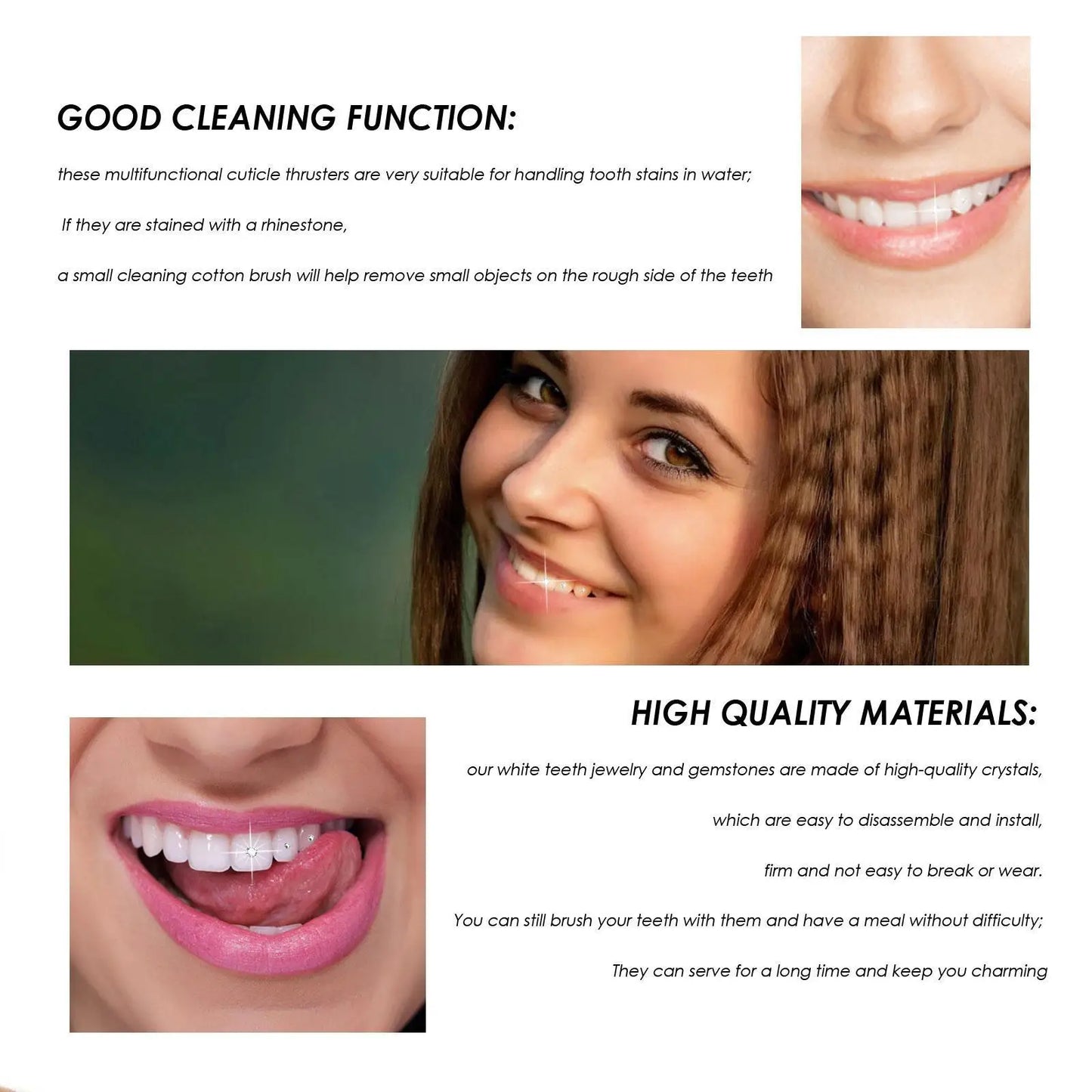 Tooth Jewelry Kit DIY Teeth Gems Set 7ml Glues Light Firm Reliable Clear Precious Stone Crystal Tooth Ornaments Jewellery