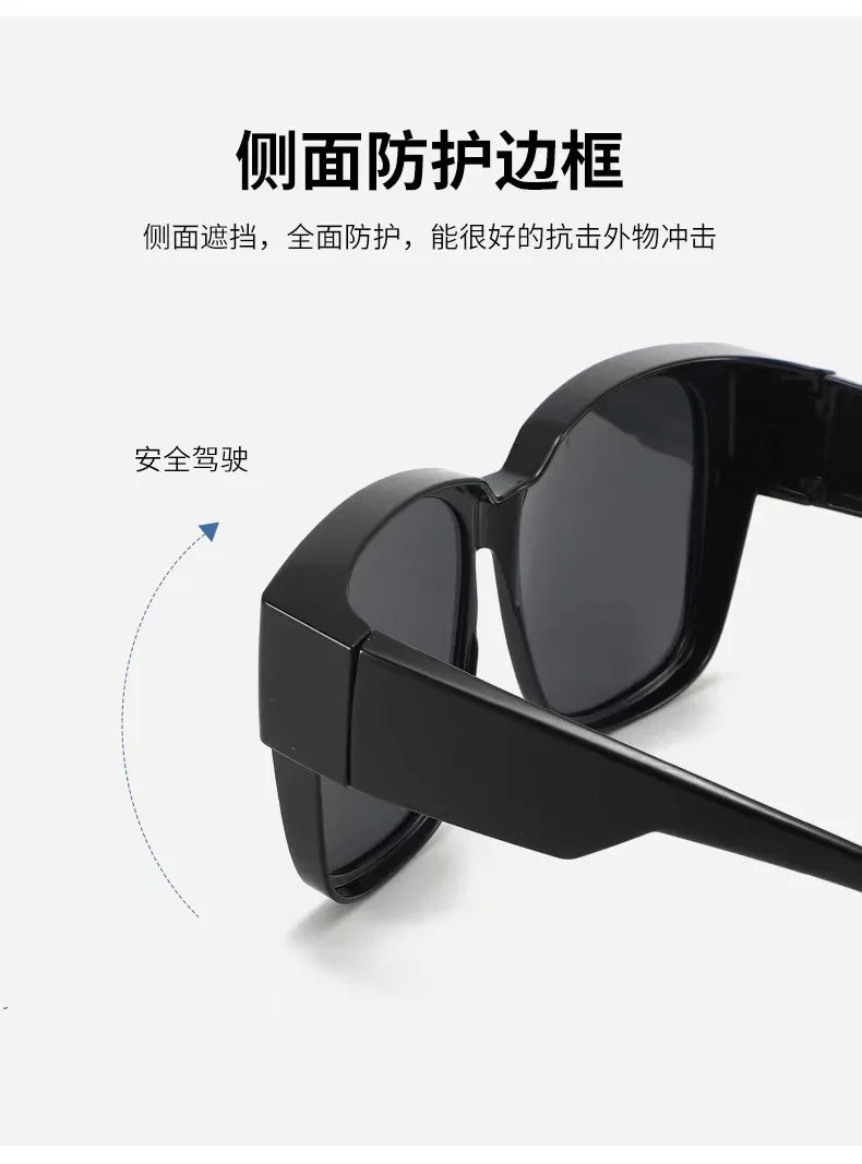 New Fashion Polarized Sunglasses Cover Over Myopia Prescription Glasses Portable Men Women Vintage Fishing Driving Eyewear