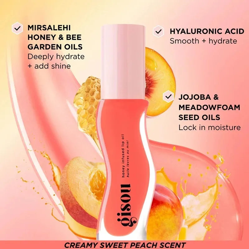 Gisou New Colors Full Range Of Long-lasting Moisturizing Raspberry Swirl Lip Oils Lip Gloss Care Lip Plumping Exfoliating Gloss