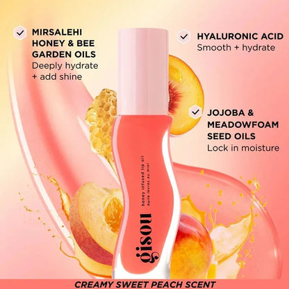 Gisou New Colors Full Range Of Long-lasting Moisturizing Raspberry Swirl Lip Oils Lip Gloss Care Lip Plumping Exfoliating Gloss