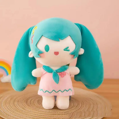 6 Styles New 13-18cm Kawaii Anime Girls Plush Pendant Keyring Cute Plushie Keychains Girls Birthday Gifts Girl Women Bag Hanging