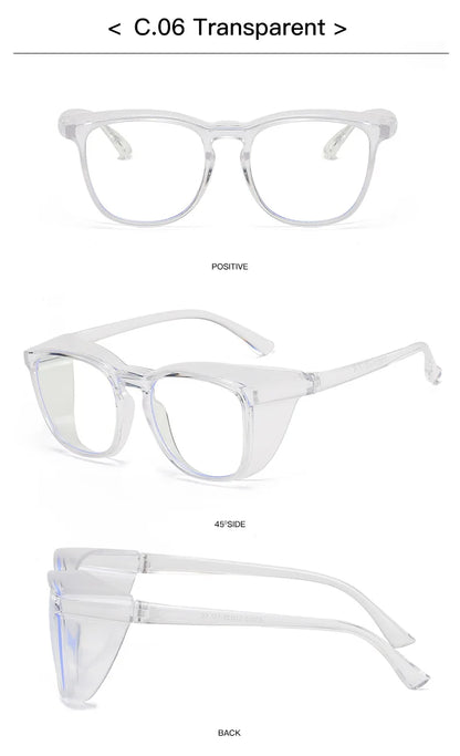 1pc Anti Pollen Safety Glasses Square Anti Fog Blue Light Blocking Glasses with Side Shields for School Daily Life
