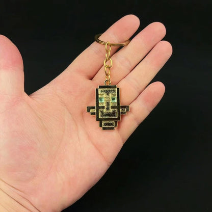 Game Totem of Undying Cosplay Keychain Alloy Cyberpunk Pendant Keyring Key Chain Bag Ornament Accessory Decoration Props