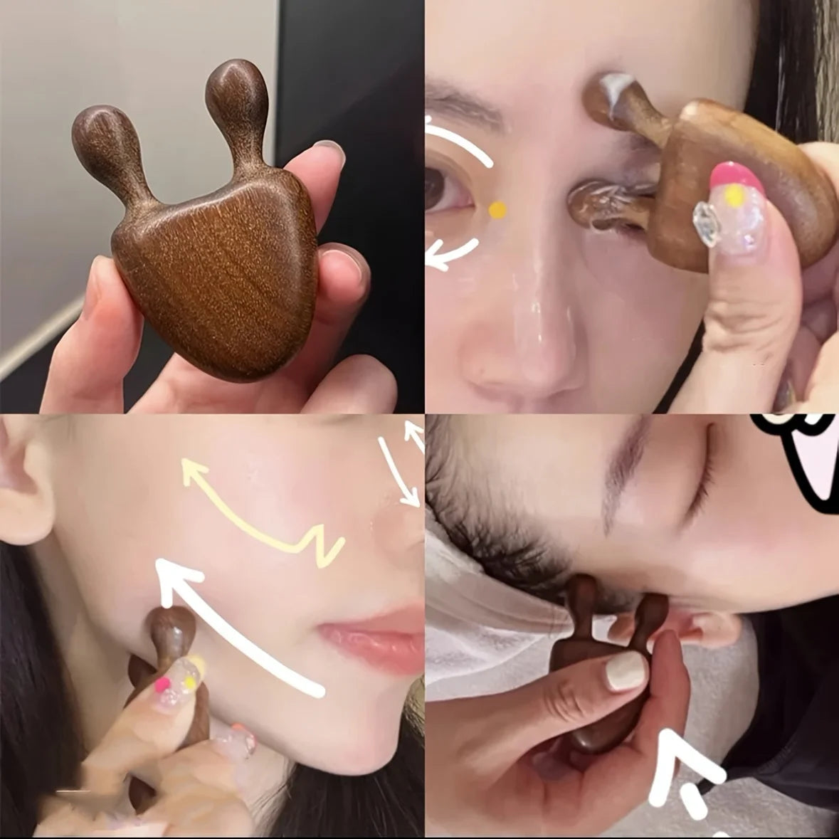 1pc Sandalwood Face Massager Nose & Face Massager - Eye Relief Tool Snail Facial Meridian Massage