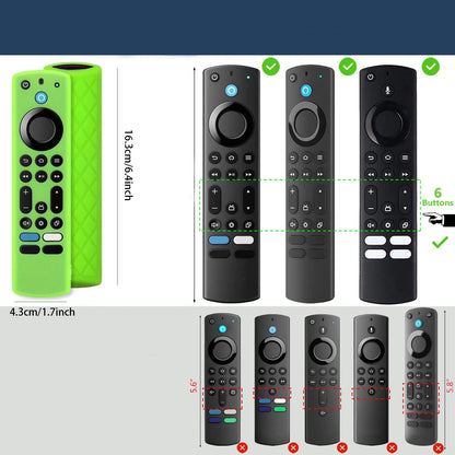 2Pcs Glow in The Dark Silicone Remote Case for Firestick 4K Max/Toshiba/Insignia/Pioneer/Omni (QLED) Series Alexa Voice Remote