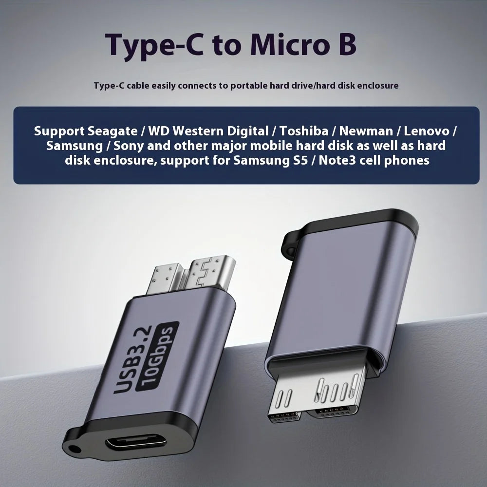 USB C 3.2 Micro B Male to Type C Female Adapter Type-C To Micro B Connector for Laptop External Hard Drive Disk Box Samsung S5