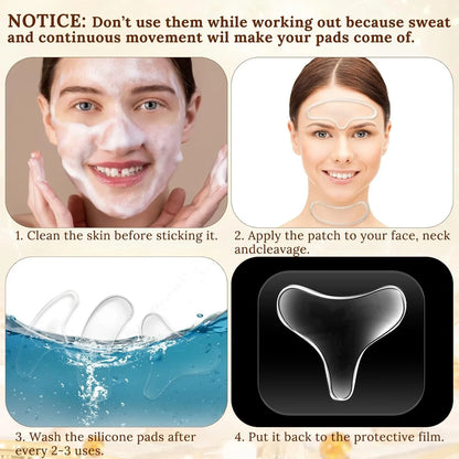 Silicone Anti Wrinkle Patches For Chest Lift Tapes Pads Necklift checklift Reusable Chest Skin Wrinkle Remover Pad Sticker