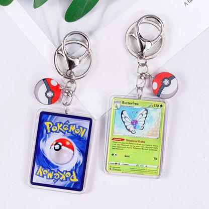 Pokémon Card Cute Acrylic Car Keychain Accessories Pikachu Charizard Gengar EeveeBag Charm Backpack Pendant Gifts For Friends