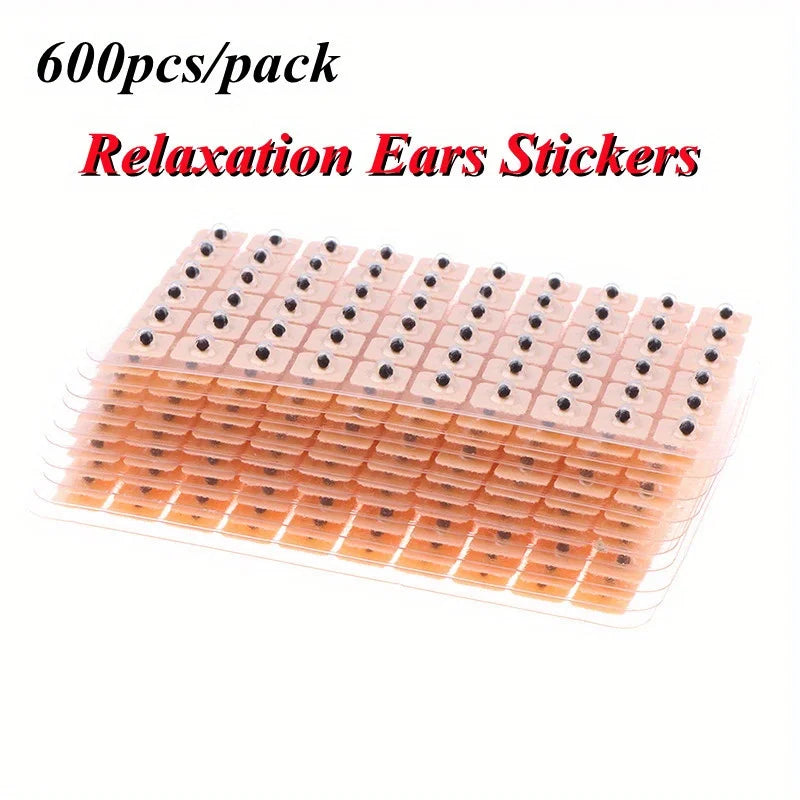 600/1200PCS Relaxation Ear Stickers Therapy Needle Patch Ear Acupuncture Needle Ear Massage Care Auriculotherapy Vaccaria Seeds