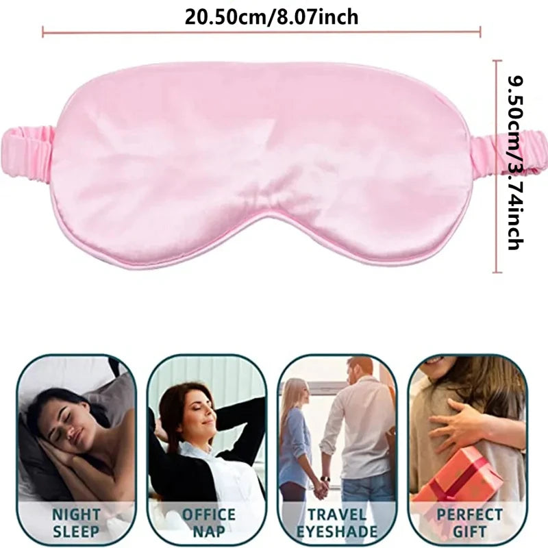 Soft Silk Sleep Mask Eye Masks Coversfor Sleep 100% Blackout Zero Eye Pressure Blindfold with Adjustable Strap Mask Eye Patch