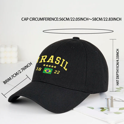 Brazil Flag Five-Star Soft-Top Baseball Cap Stylish Athletic Look Perfect for Daily Match Viewing and Outdoor Sports Great Gift