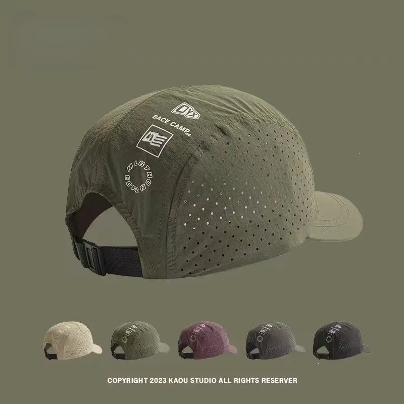 Short Brim Quick-Drying Mesh Baseball Cap - Breathable Lightweight UV Protection Sunshade, for Men Women Couples, Outdoor Hiking