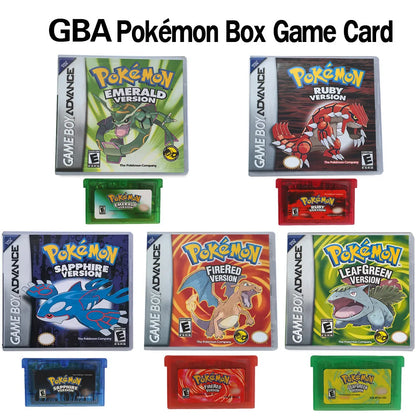 2025 New Pok é mon Series Jade Red Leafgreen Ruby Sapphire 5th Edition GBA Game Box, 32-bit Video Game Cartridge, No Manual
