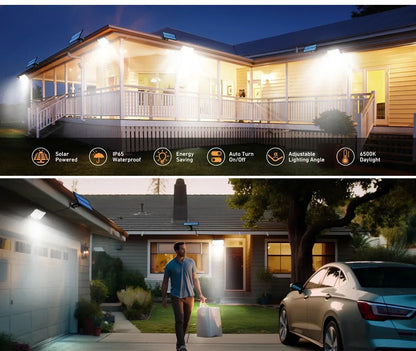234/280 LED Solar Lights for Outside Motion Sensor Solar Flood Lights Waterproof Solar Powered Security Spot Garden Wall Lights