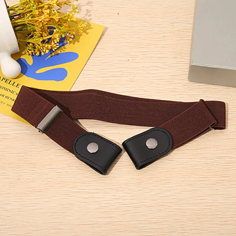 2024 Hot Men's and Women's Invisible Belt Without Buckle Seamless Lazy Belt Wild Elastic Elastic Jeans Belt Decoration Ins Wind