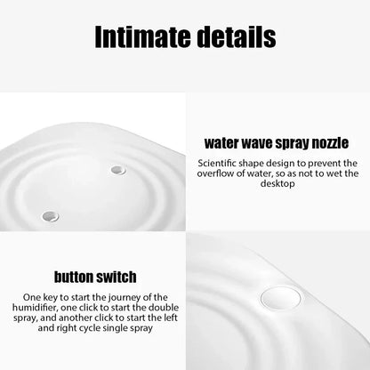 2000ML USB Air Humidifier Double Spray Port Essential Oil Aromatherapy Diffuser Cool Mist Maker Fogger for Home Office